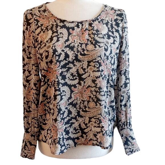 Loft Paisley Print Long Sleeve Lightweight Top - Picture 1 of 8